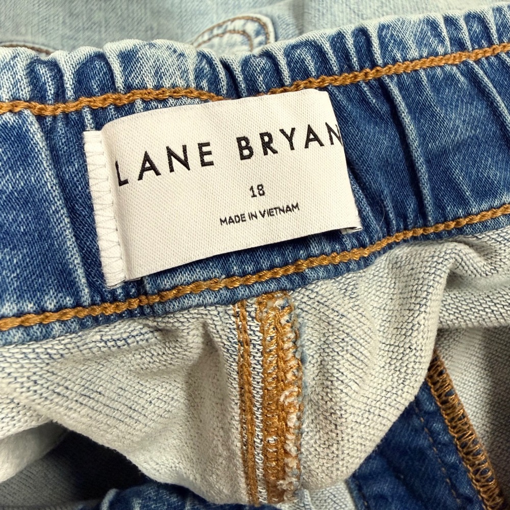 Lane Bryant Womens Light Wash Denim wide leg Cropped Drawstring Jeans Size 18 - Picture 7 of 7